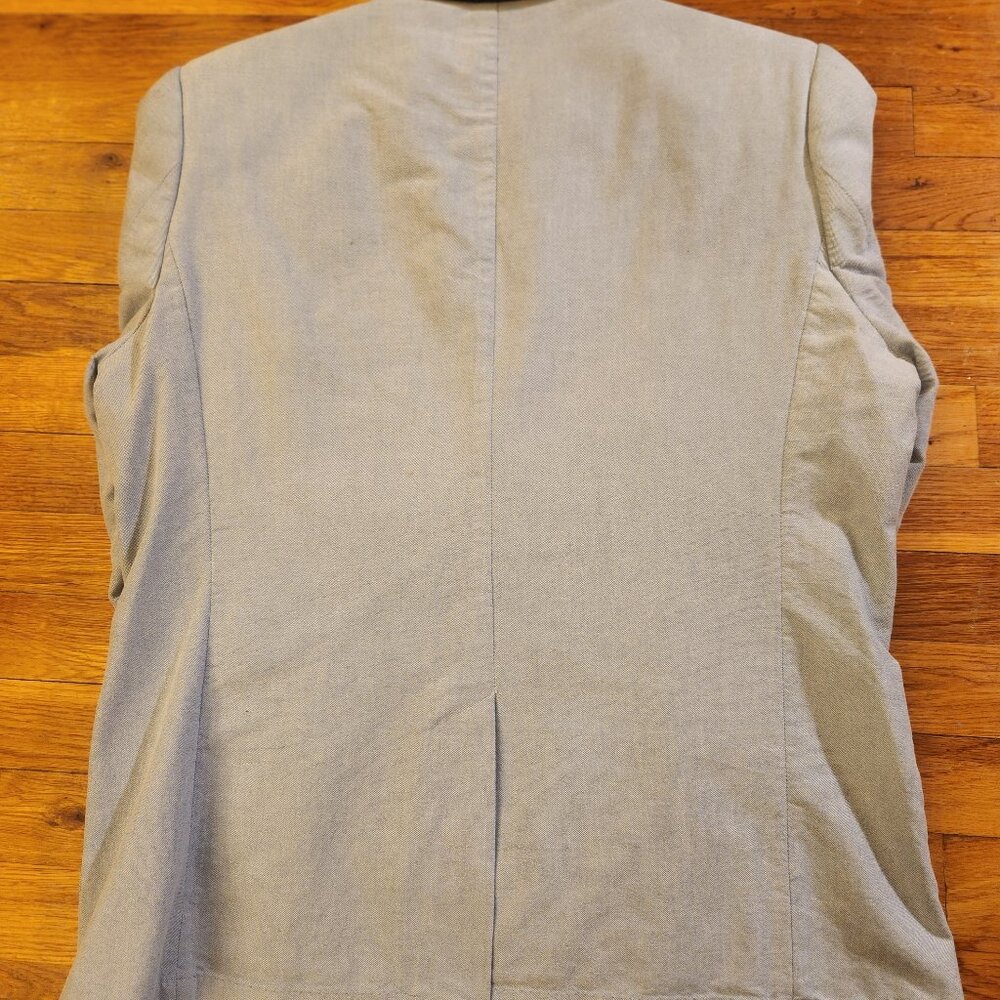 Light Blue Men's H&M 100% Cotton Blazer with Elbow Patches Size 44R Excellent - Picture 14 of 16